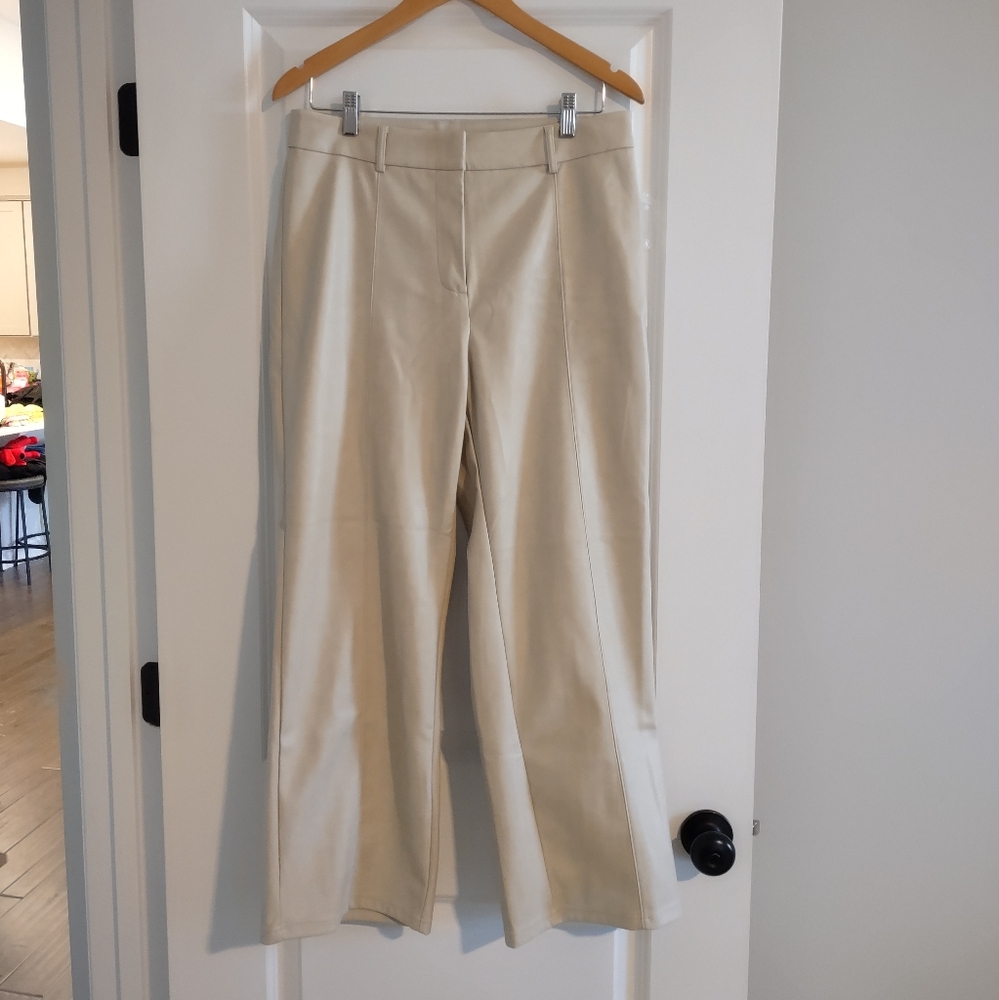 7 for All Mankind Faux Leather Wide Leg Crop Pants